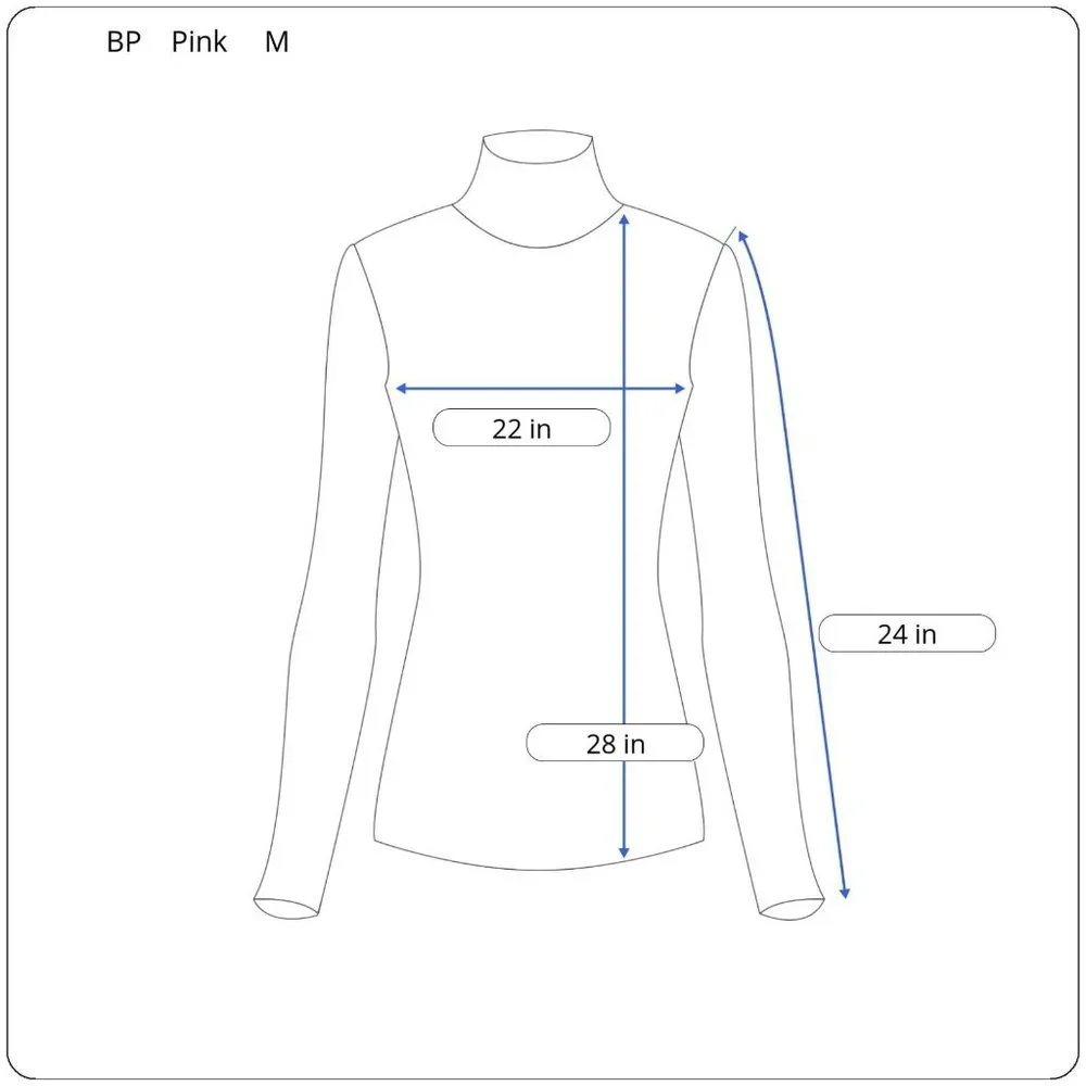 New BP Cozy Knit Longline Turtleneck‎ Sweater Women's Medium Pink Pullover Slit